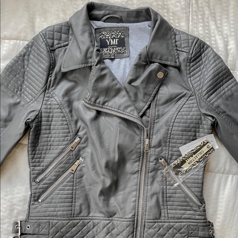 Grey Leather Jacket
